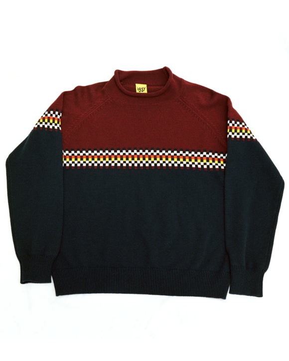 Iggy NYC - Checkerd Roll  Knit sweater