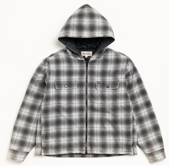 Stüssy - Zip Hooded Plaid Shirt